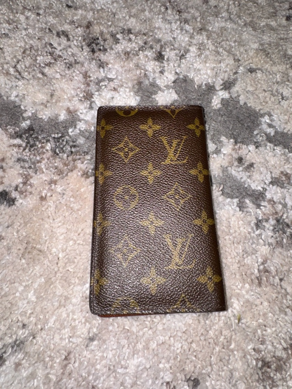 Monogram Checkbook Holder Case Wallet  VINTAGE